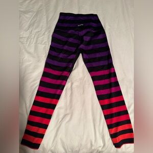 K-DEER Kids Striped Leggings - Black, Purple, Pink, Red